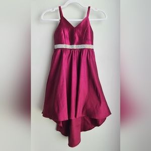 Girls Sz 7 Sequined Burgundy A-line Dress by Rare Editions
